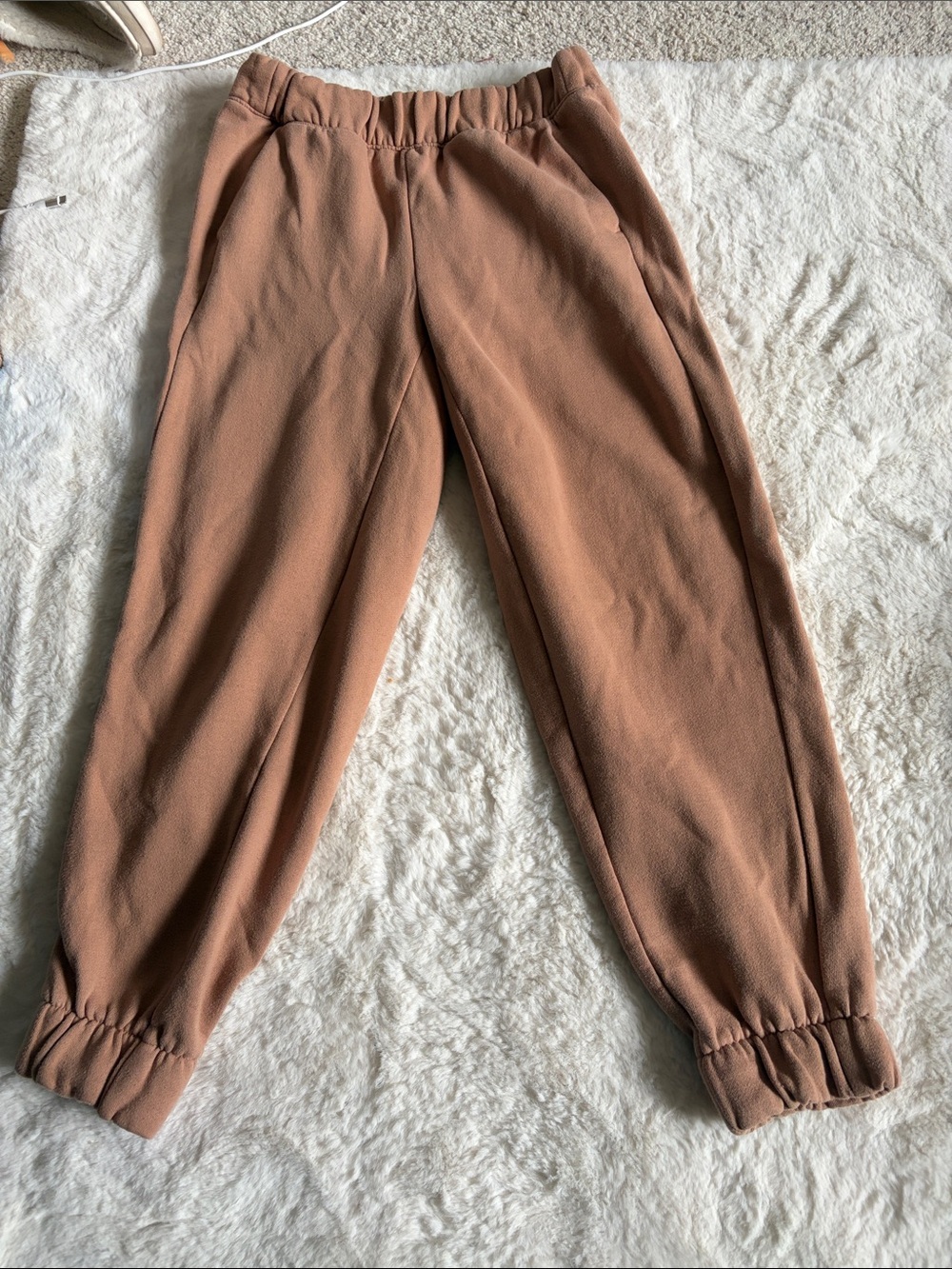Womens XS “a new day” cream orange colored sweat pants